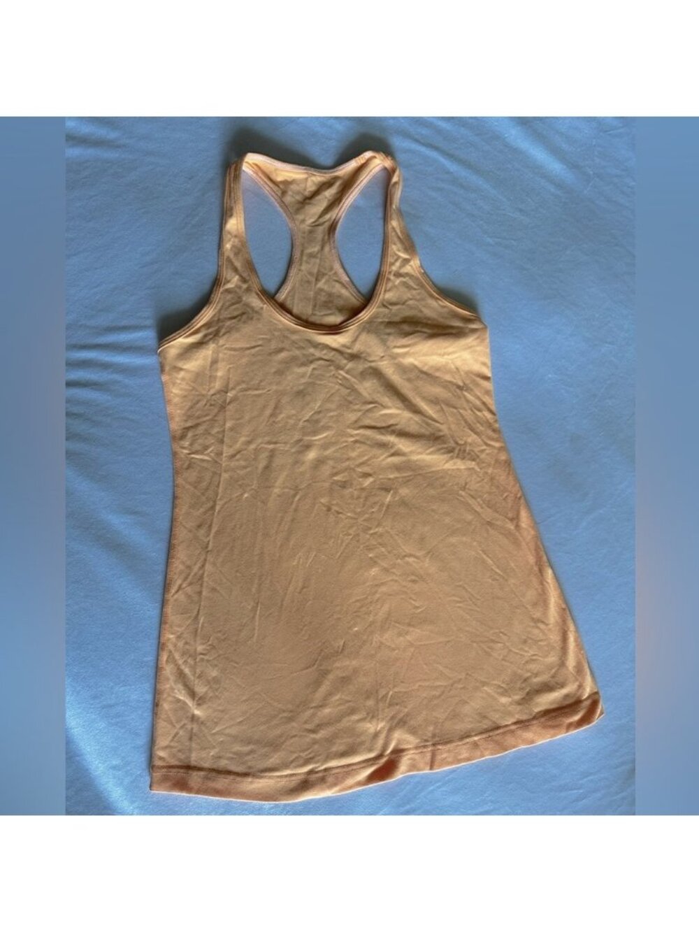 Women Orange Racerback Tank Top - Picture 2 of 2